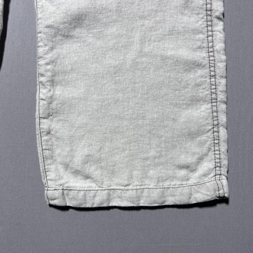Madewell Wide Leg Pants Womens 2 Ivory 100% Linen High Rise Cropped Pockets - Picture 5 of 15